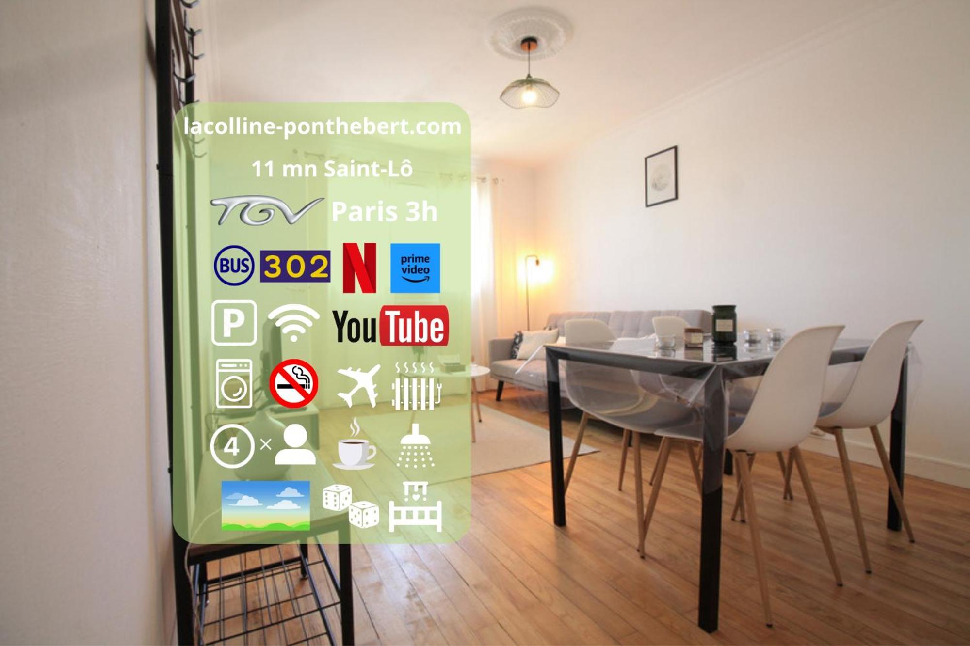 Lacolline-Ponthebert,Com - Appartement Entier Renove -Grand Parking Gratuit, Tout Equipe, Confortable, Netflix Et Amazon Prime Gratuits Et Illimites, Matelas Emma, Lave Linge, Vue Sur La Vallee, Rdc Dış mekan fotoğraf